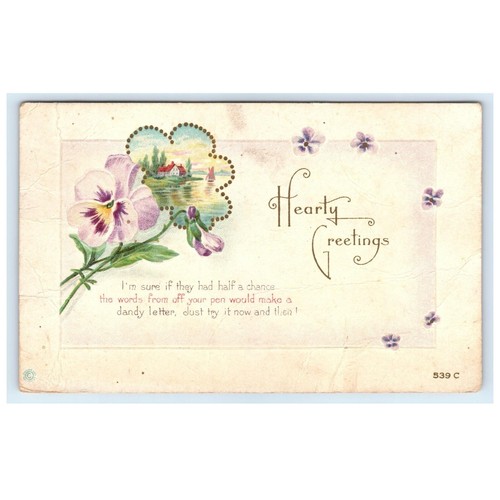Hearty greetings antique 1919 - hearty,