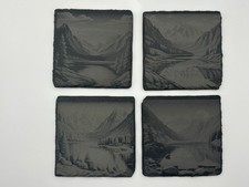 set of 4 slate coasters laser