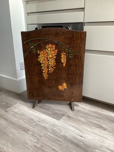 Vintage wooden fire screen