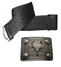 Embossed leather kilt - leather,