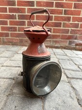 OLD NORTH EASTERN RAILWAY HAND LAMP LANTERN - NER Co WIRE HANDLE