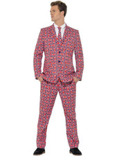 SMIFFYS UNION JACK STAND OUT SUIT MENS FANCY DRESS STAG COSTUME SIZE M