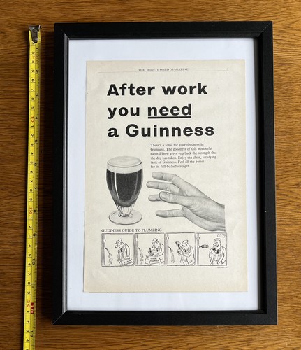 Original framed guinness 1960s - framed,