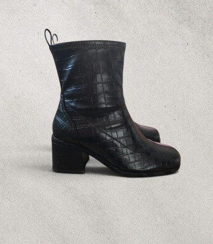 Schuh wide fit black - croc, skin