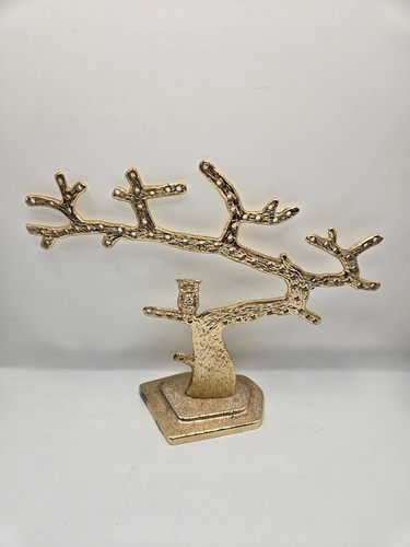 Vintage gold cast metal owl - metal,