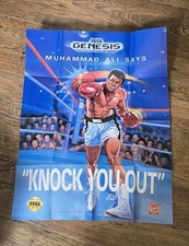 Muhammad Ali Heavyweight Boxing Sega Genesis Foldable Promo Poster Insert ONLY