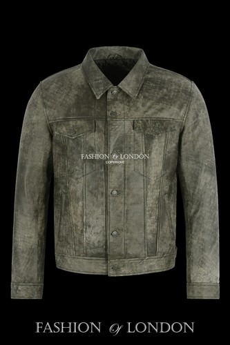 Leather trucker jacket - leather,