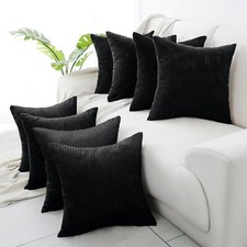 Velvet Cushions Filled Pack of 8 Large Decorative Sofa Throw Cushion with Covers