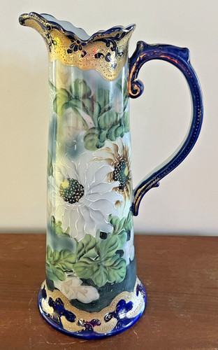 Antique tall hand painted - hand,
