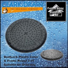 450mm Inspection Manhole Cover Chamber DualLock Plastic Cover & Frame Round 3.5T