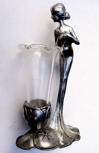 Art nouveau pewter silver - art,