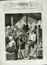 Old Antique Print 1882 War Egypt Rations Marines Camp Ismailia West Art 19th