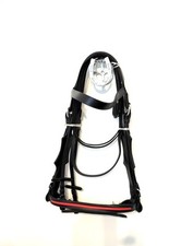Bridle Draft Heavy Horse Black Anatomical Leather + Sure Grip Reins Draft Tack