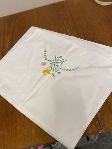 Vintage embroidered pillow - embroidered,