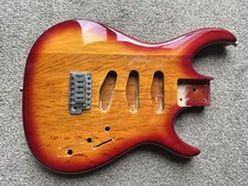 Part Loaded Top Mounted Strat Body, Translucent Red Sunburst Finish