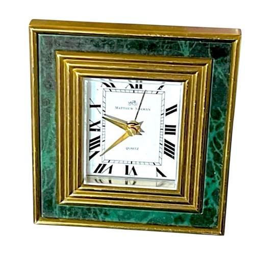 Brass swiss quartz desk - swiss, clock