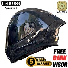 LS2 FF807 DRAGON 6K CARBON FIBRE DUAL VISOR FULL FACE MOTORCYCLE HELMET FORGED