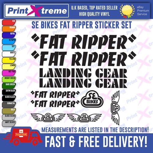 Fat ripper bmx vinyl decals - fat,