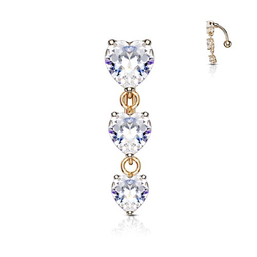 Belly bar reverse hearts - , top