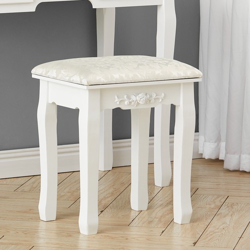 White dressing table - table, stool