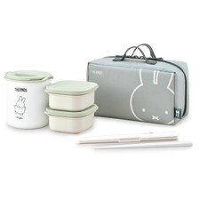 THERMOS Miffy Thermal Lunch Box Set Chopsticks & Pouch Set Light Green DBQ-256B