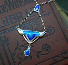 Art Nouveau Silver and Enamel Charles Horner Pendant Necklace Chester 1909