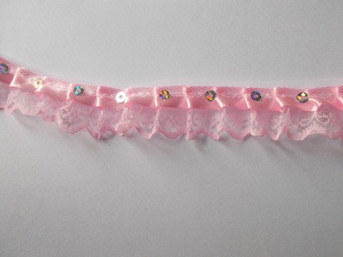 Pleat gathered satin ribbon - gathered,