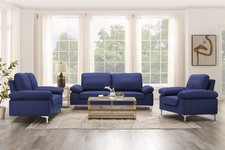 Blue Sofa 3 2 1 Seater Set