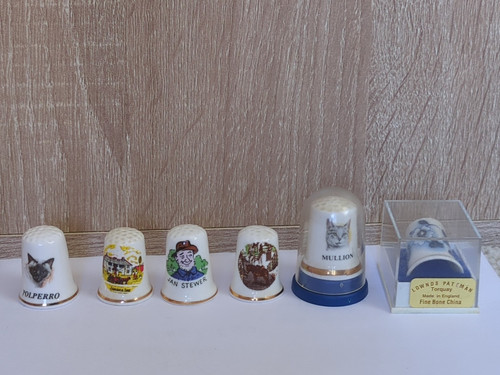 Bone china sewing thimbles - bone,