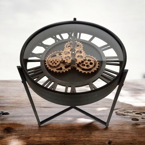 Gear clock coffee table - gear, black