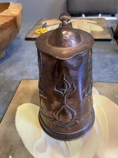 1900’s Art Nouveau J.S.&S. Joseph Sankey & Sons Large Water Copper Lidded Jug