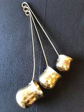 Vintage Brass and Copper Hanging Spirit Measures  Whisky, Rum & Brandy 1900's