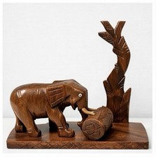 Hand-Carved Wooden Elephant