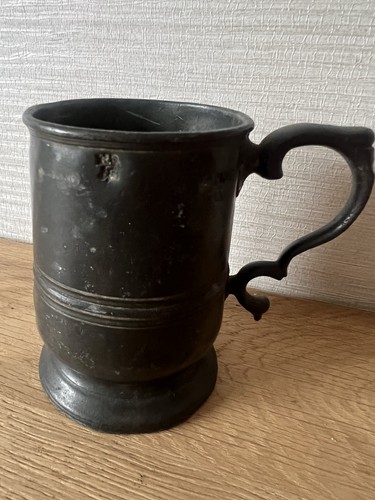 Antique pewter pt tankard - antique, 1/2