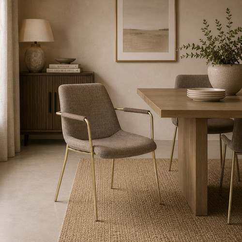 Reese dining armchairs taupe - armchairs,