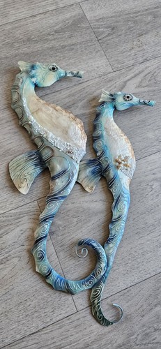 Metal wall art seahorses - art,