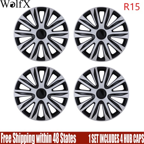 4pcs silver black snap - 15",