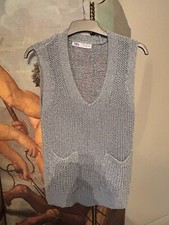 Zara Womens  Silver Grey sleeveless jumper - Size EUR S