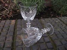 2 Vtg Liqueur Port Sherry Tot Glasses Criss Cross Diamond Vertical Oval Cut