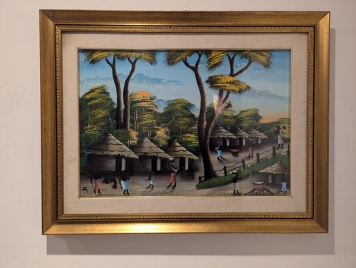 African oil painting belgian - african,