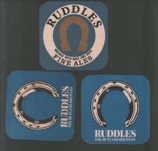 3 x RUDDLES Brewery Beermats /