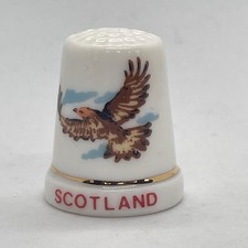 Vintage Scottish Thimble – China Souvenir with Eagle Emblem