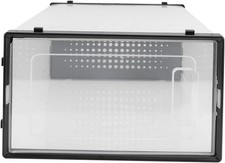 11pc Box Plastic Shoe Box Stackable Storage Boxes with Lids Storage Black/Clear