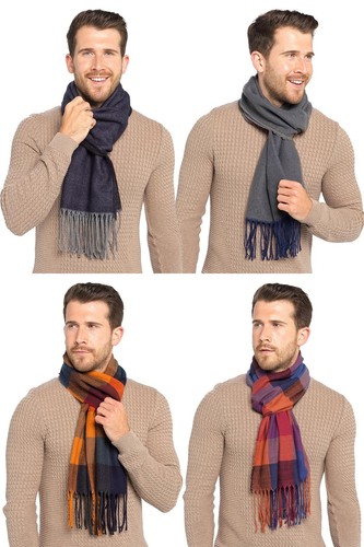 Mens soft brushed scarf - mens, warm