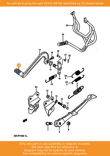 Suzuki rubber brake pedal - suzuki, rubber,brake