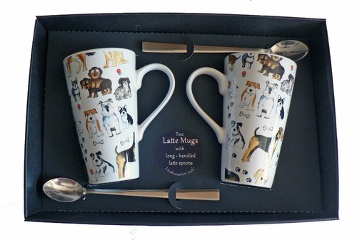 Dogs latte mugs - 2, boxed