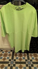 PALM ANGELS UNWORN XL Neon Lime Green Oversized Gothic Logo T-Shirt Tee Top