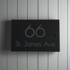 Rectangle house number slate
