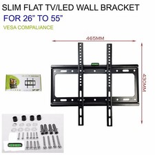 SLIM FLAT TV BRACKET WALL MOUNT LED LCD OLED QLED FOR 49 50 52 55 26 TO 55 INCH