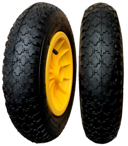 Yellow wheelbarrow wheel - 14",